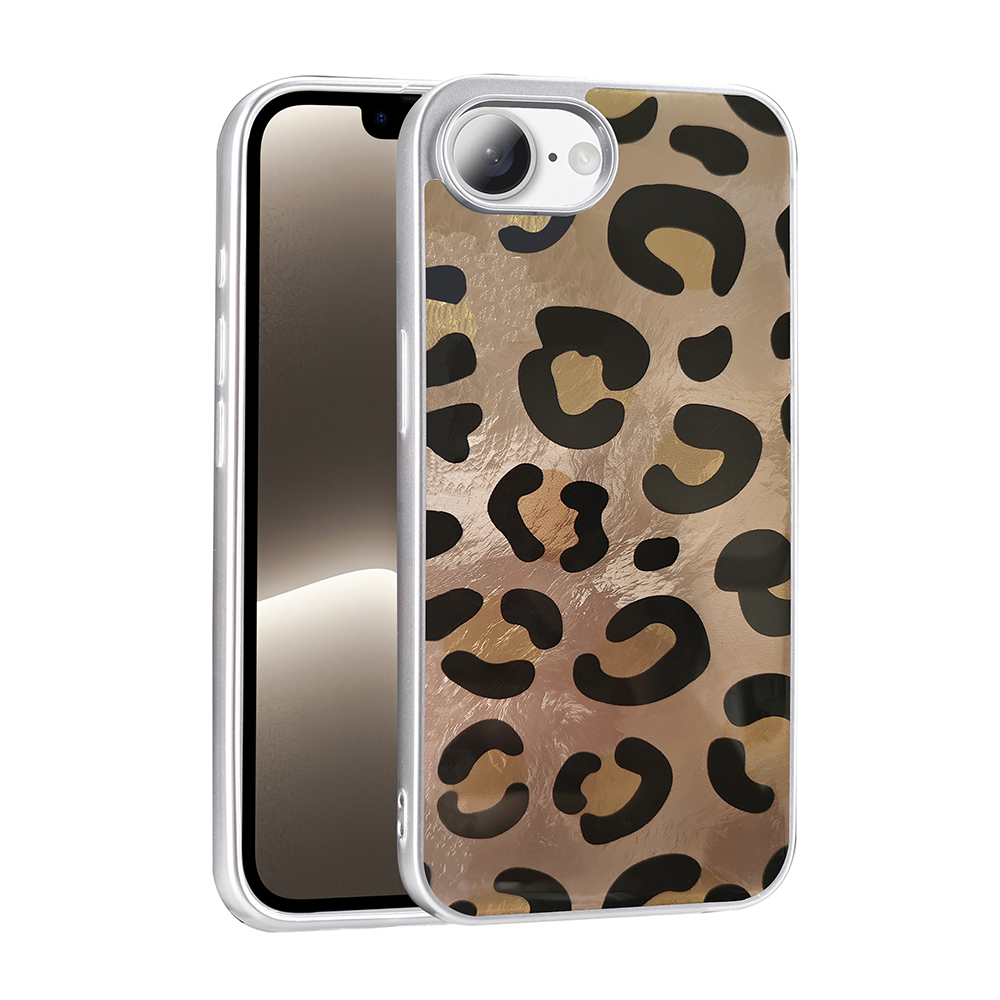 iPhone Uyumlu 17E Kılıf Desenli Zore Mep Kapak-Gold leopar