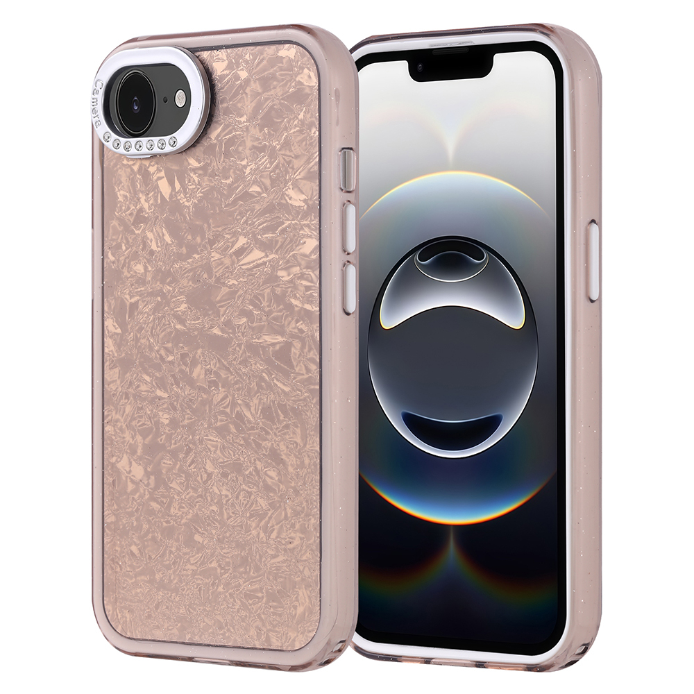 iPhone Uyumlu 17E Kılıf Taşlı Tasarımlı Zore Kapi Kapak-Gold