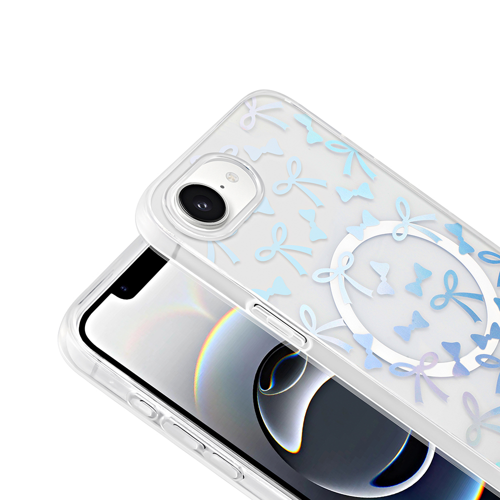 iPhone Uyumlu 17E Kılıf M-Safe Şarj Özellikli Şeffaf Zore Folk Sert Kapak
