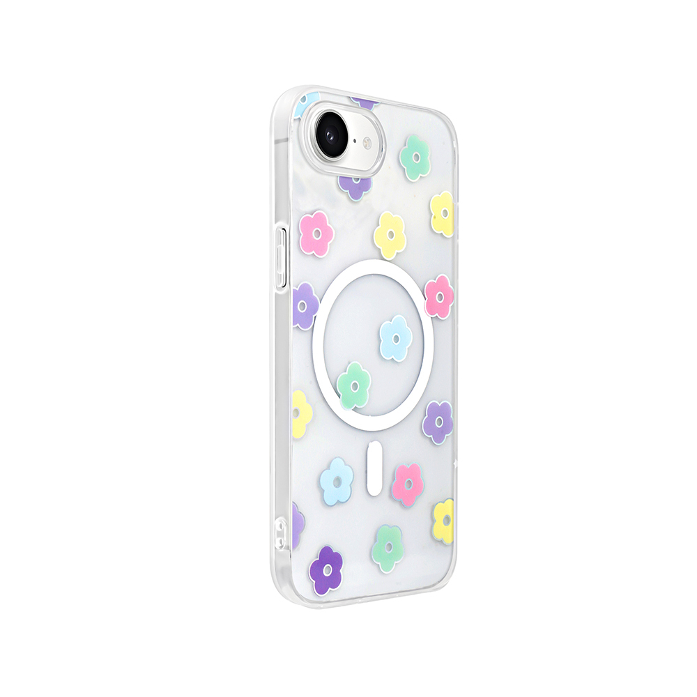 iPhone Uyumlu 17E Kılıf M-Safe Şarj Özellikli Şeffaf Zore Folk Sert Kapak