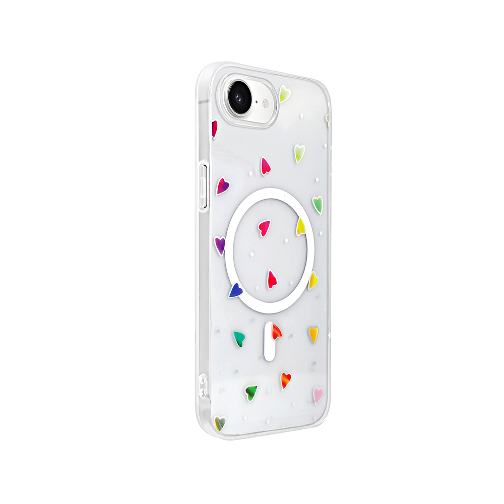 iPhone Uyumlu 17E Kılıf M-Safe Şarj Özellikli Şeffaf Zore Folk Sert Kapak