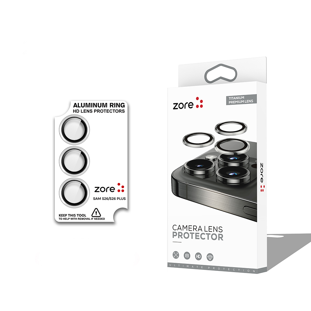 Galaxy Uyumlu S26 Zore CL-12 Premium Safir Parmak İzi Bırakmayan Anti-Reflective Kamera Lens Koruyucu-Gümüş