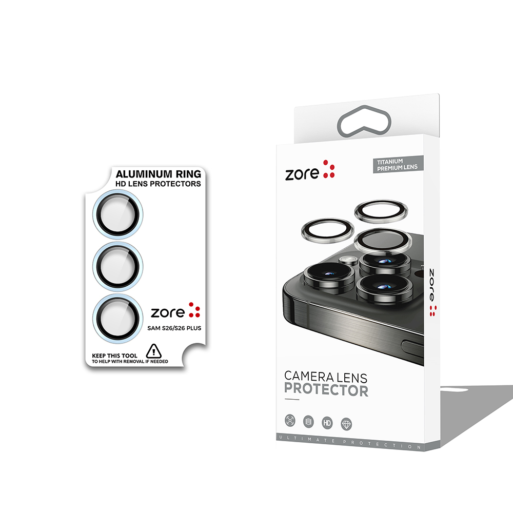Galaxy Uyumlu S26 Plus Zore CL-12 Premium Safir Parmak İzi Bırakmayan Anti-Reflective Kamera Lens Koruyucu-Açık mavi