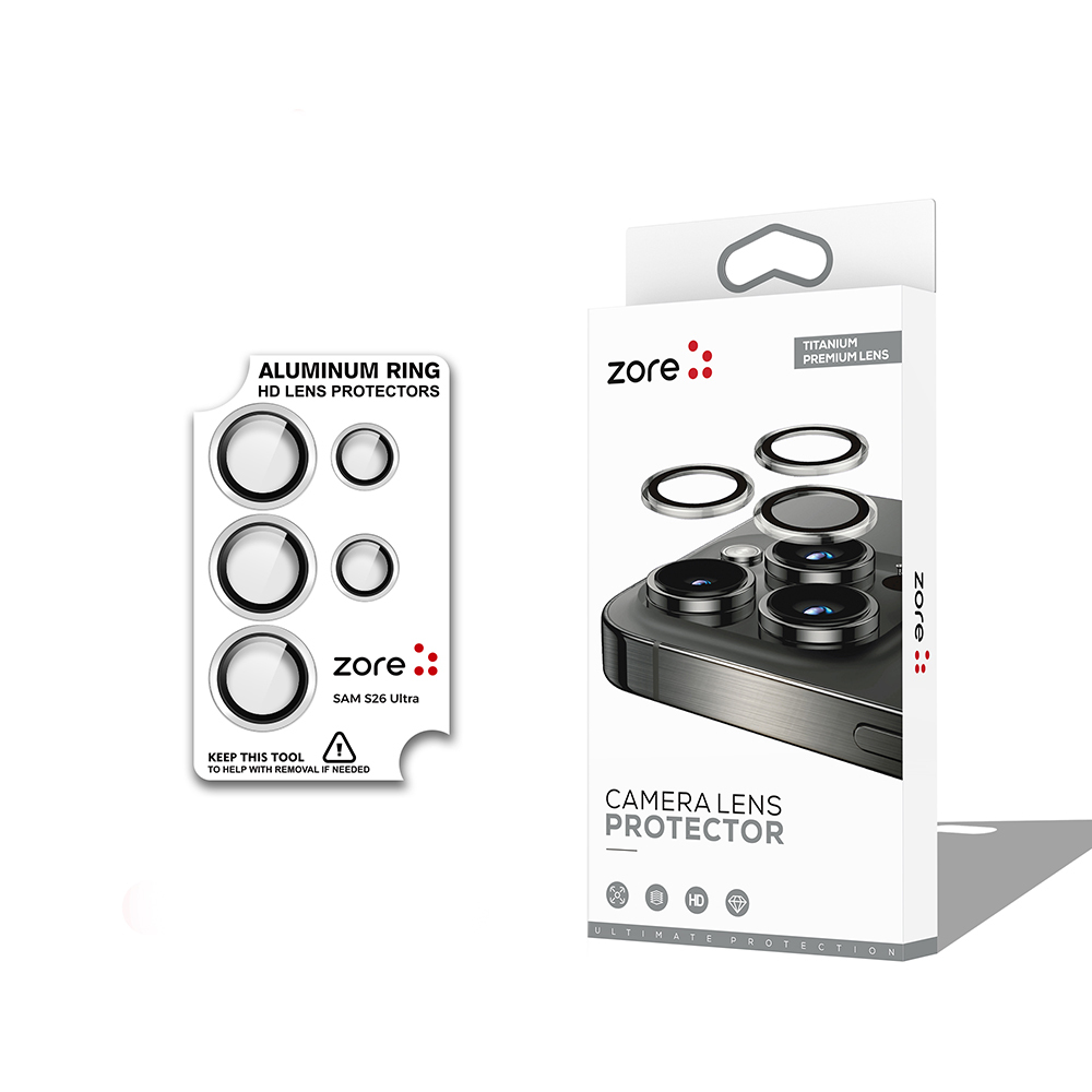 Galaxy Uyumlu S26 Ultra Zore CL-12 Premium Safir Parmak İzi Bırakmayan Anti-Reflective Kamera Lens Koruyucu-Gümüş