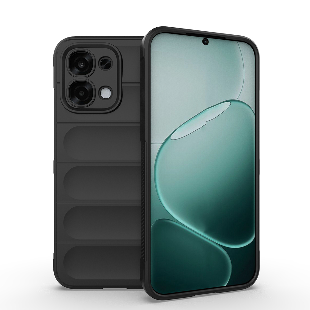 Oppo A6 Pro Kılıf Esnek TPU Oyuklu Arka Yüzey Tasarımlı Zore Etnik Silikon Kapak-Siyah