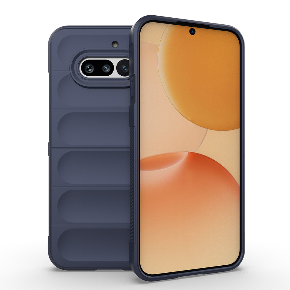 Nothing Phone 4A Kılıf Esnek TPU Oyuklu Arka Yüzey Tasarımlı Zore Etnik Silikon Kapak-Lacivert