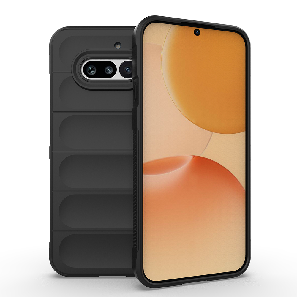 Nothing Phone 4A Kılıf Esnek TPU Oyuklu Arka Yüzey Tasarımlı Zore Etnik Silikon Kapak-Siyah