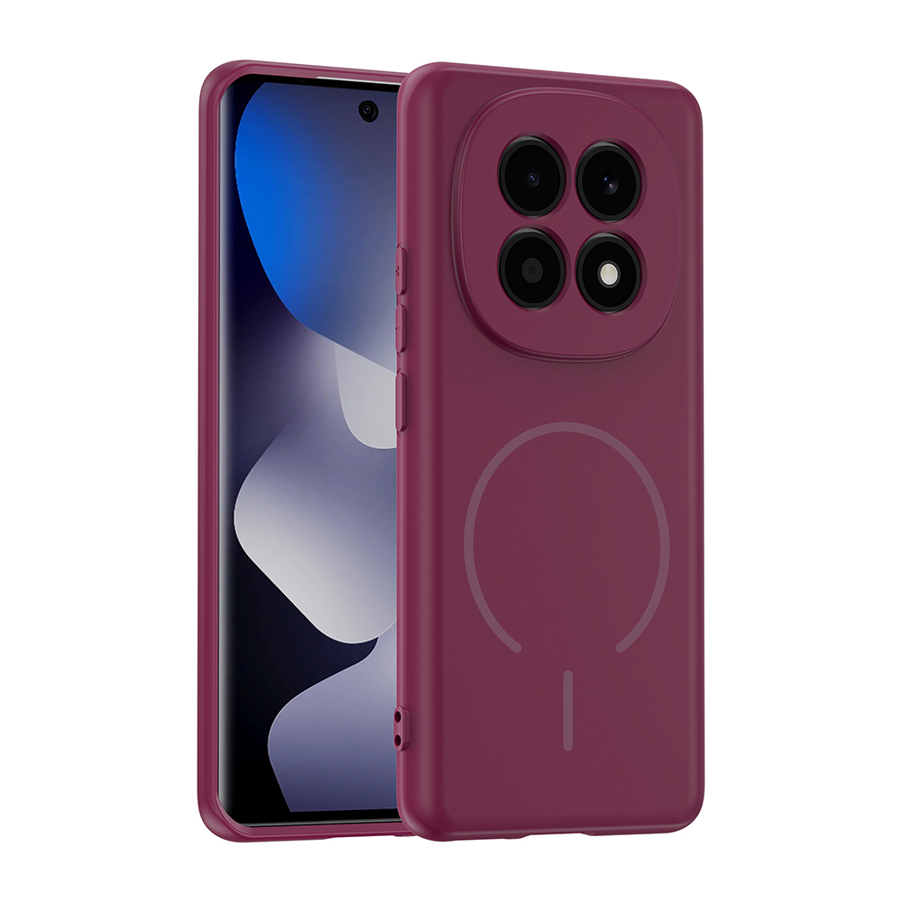 Xiaomi Uyumlu Redmi Note 15 5G Kılıf M-safe Şarj Özellikli Zore Meta Kapak-Mürdüm