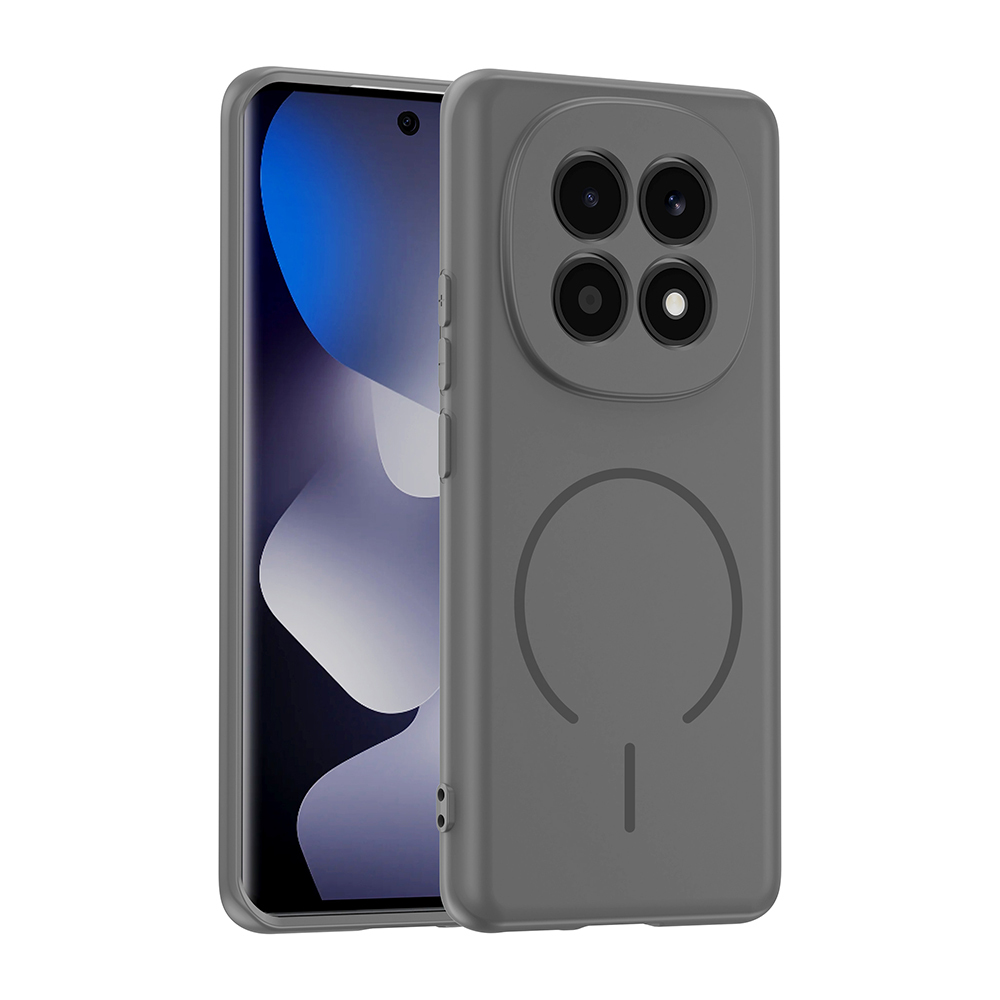 Xiaomi Uyumlu Redmi Note 15 5G Kılıf M-safe Şarj Özellikli Zore Meta Kapak-Titanyum-gri
