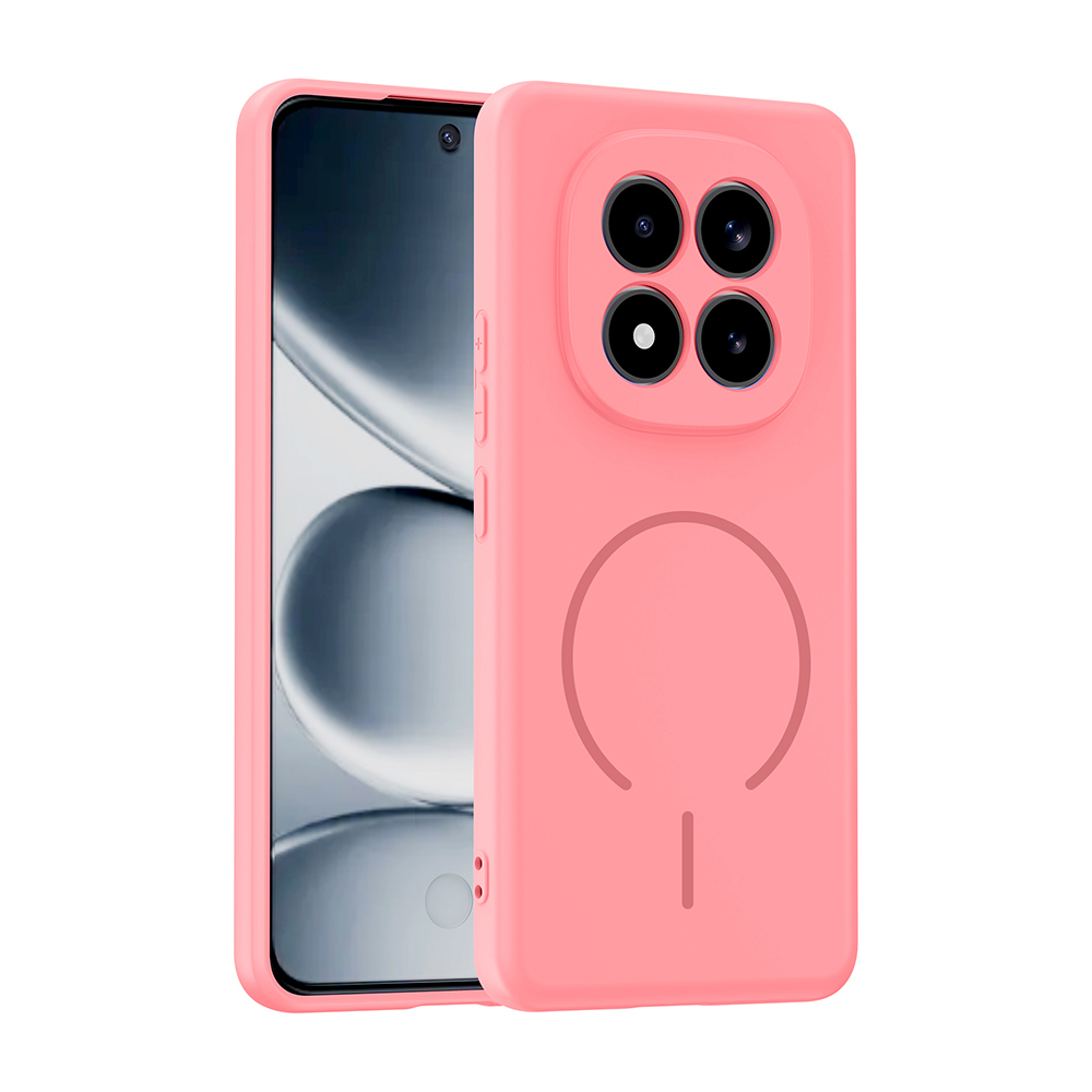 Xiaomi Uyumlu Redmi Note 15 Pro 4G Kılıf M-safe Şarj Özellikli Zore Meta Kapak-Rose pembe