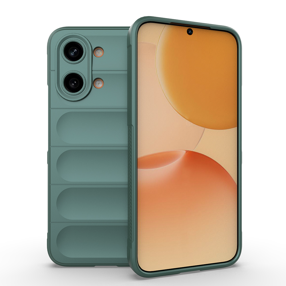 Xiaomi Uyumlu Poco X8 Pro Max Kılıf Esnek TPU Oyuklu Arka Yüzey Tasarımlı Zore Etnik Silikon Kapak-Koyu yeşil