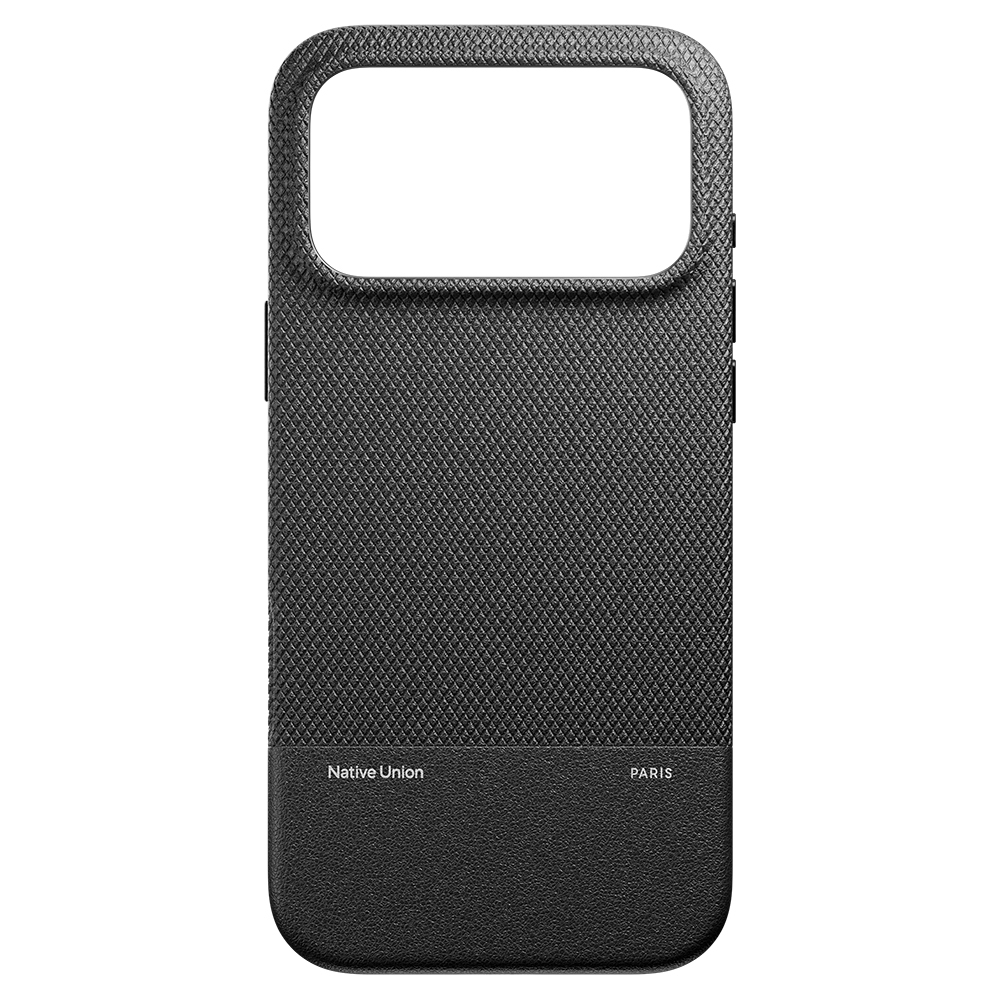 iPhone Uyumlu 17 Pro Max Kılıf M-safe Şarj Özellikli Deri Dokulu Native Union RE Classic Serisi Kapak-Siyah