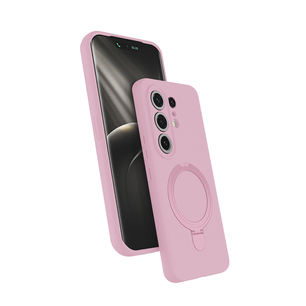 Tecno Camon 50 Pro Kılıf M-safe Şarj Özellikli Standlı Zore Samara Kapak-Pembe