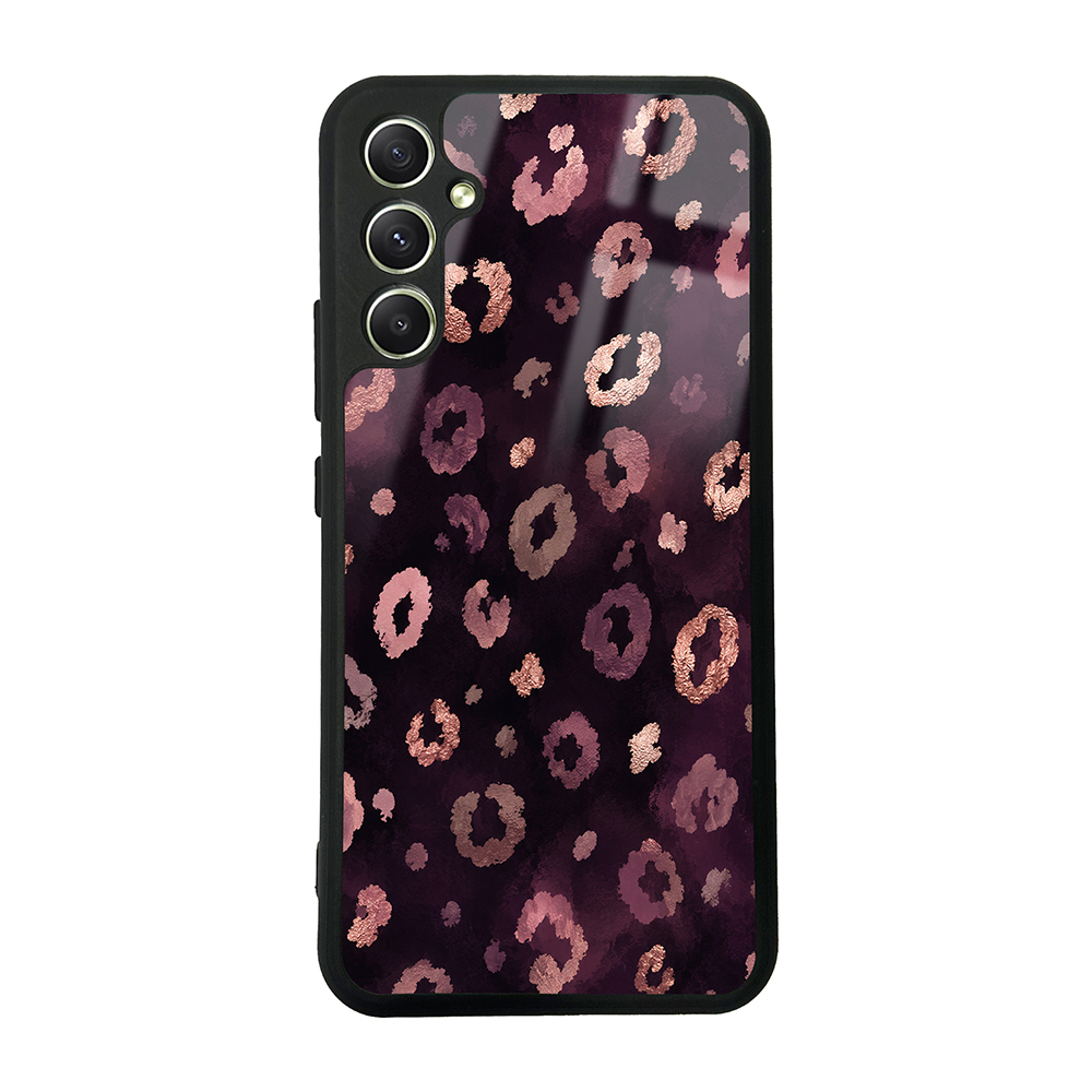 Galaxy Uyumlu A34 Kılıf Kamera Korumalı Desenli Zore Lusi Kapak-Pembe leopar