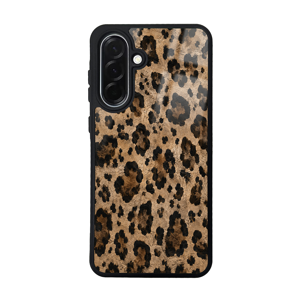 Galaxy Uyumlu A36 Kılıf Kamera Korumalı Desenli Zore Lusi Kapak-Kahve leopar
