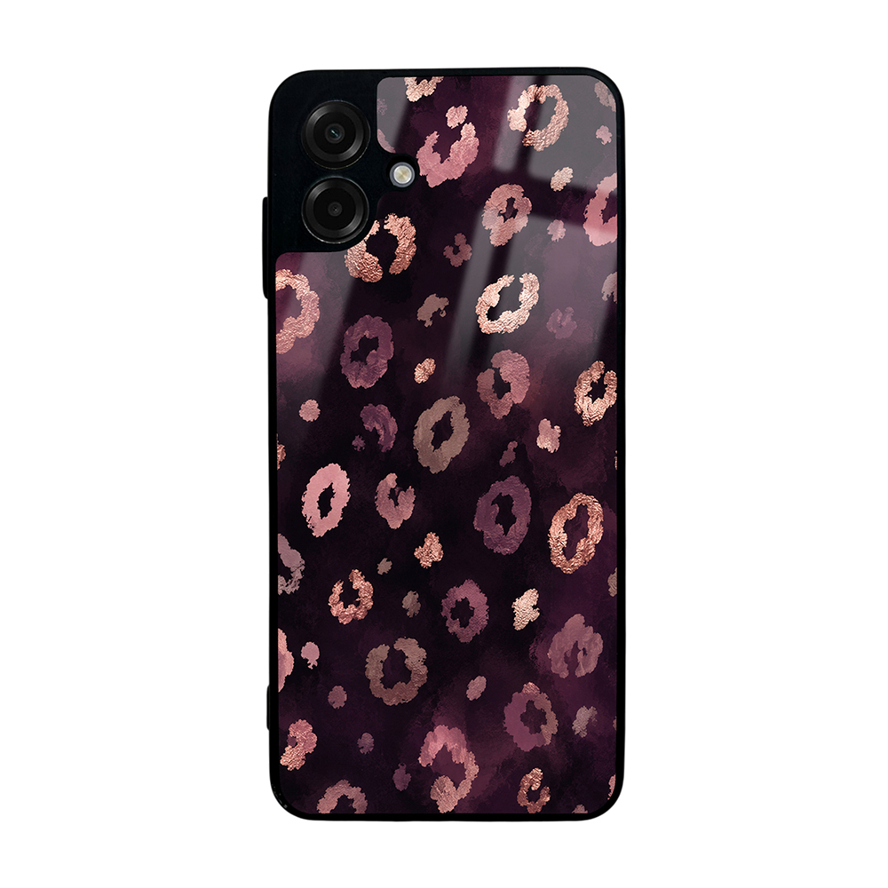 Galaxy Uyumlu A07 Kılıf Kamera Korumalı Desenli Zore Lusi Kapak-Pembe leopar