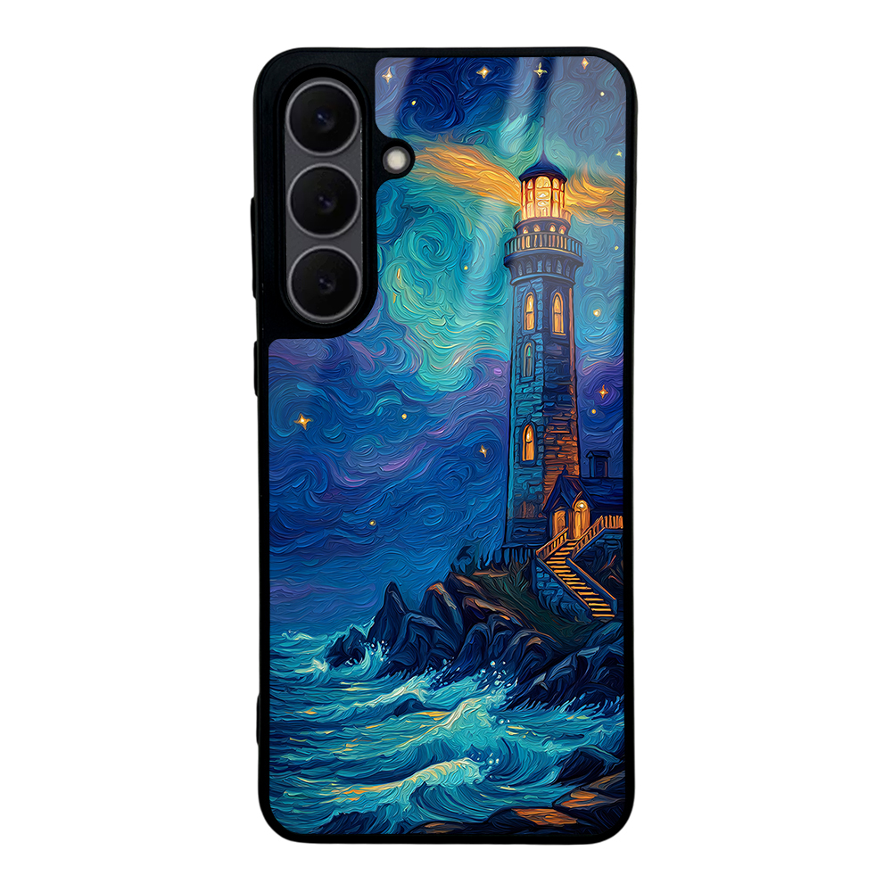 Galaxy Uyumlu S25 FE Kılıf Kamera Korumalı Desenli Zore Lusi Kapak-Deniz feneri