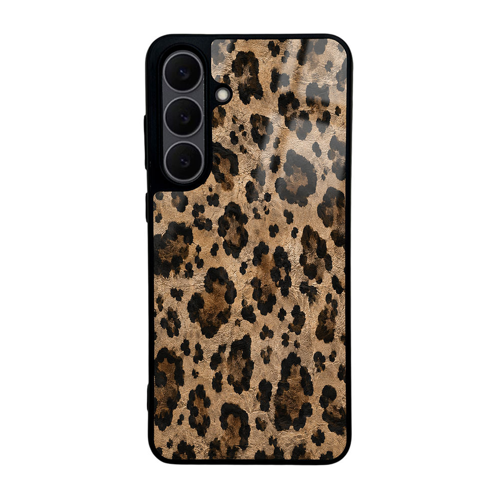 Galaxy Uyumlu S25 FE Kılıf Kamera Korumalı Desenli Zore Lusi Kapak-Kahve leopar