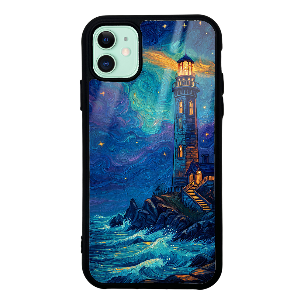 iPhone Uyumlu 11 Kılıf Kamera Korumalı Desenli Zore Lusi Kapak-Deniz feneri
