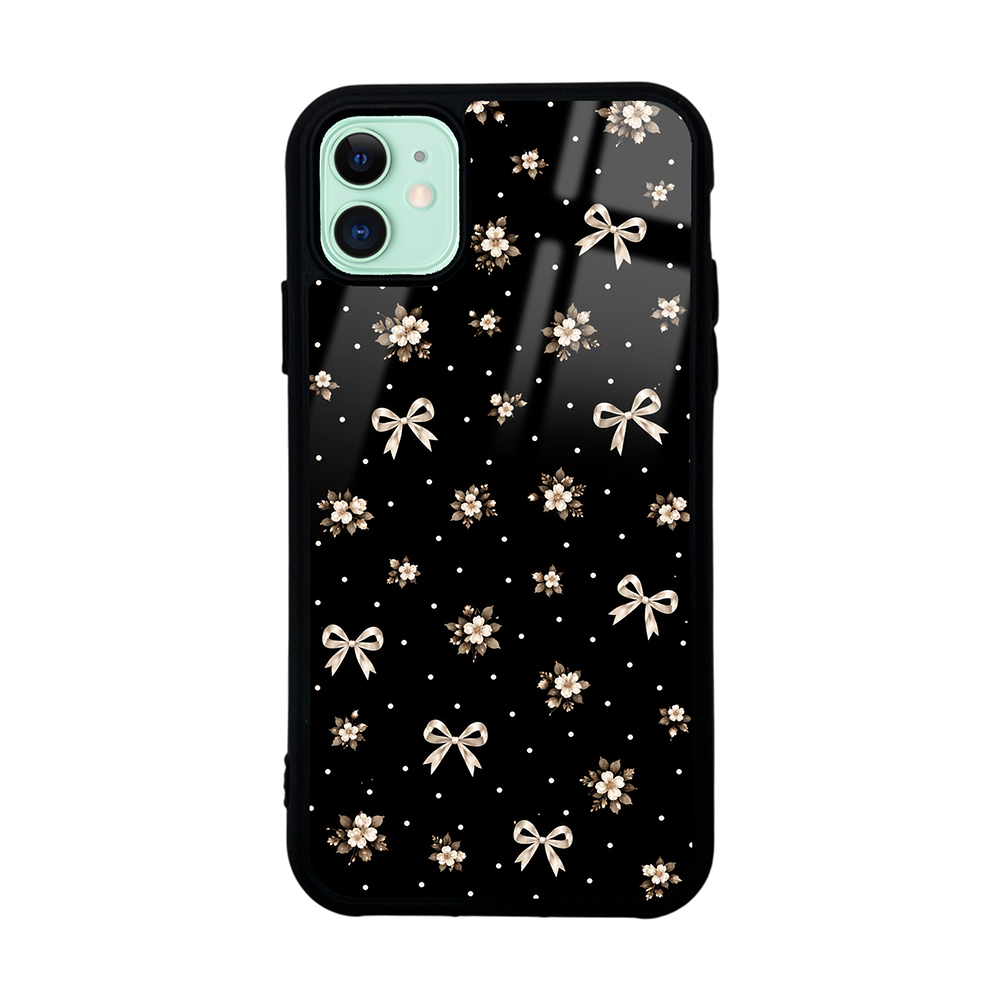 iPhone Uyumlu 11 Kılıf Kamera Korumalı Desenli Zore Lusi Kapak-Gold fiyonk