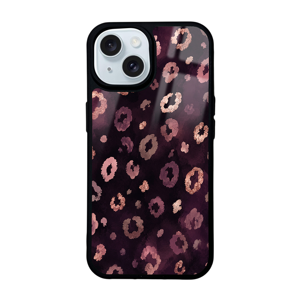 iPhone Uyumlu 15 Kılıf Kamera Korumalı Desenli Zore Lusi Kapak-Pembe leopar