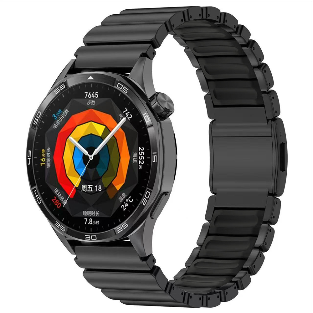 Galaxy Uyumlu Watch 46mm Zore KRD-151 22mm Metal Silikon Kordon-Siyah