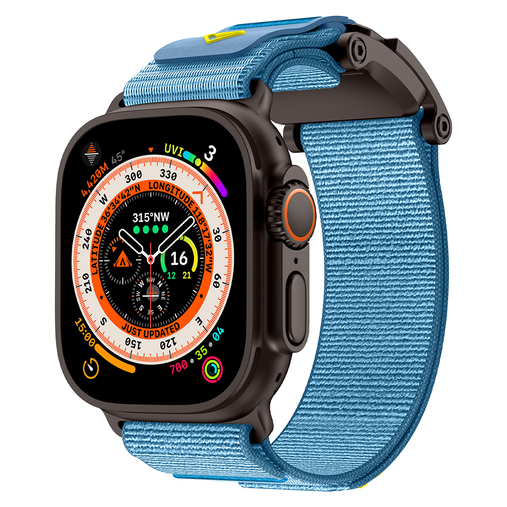 Watch 42mm Zore KRD-154 Naylon Kumaş Hasır Örgülü Kordon-Siyah-mavi