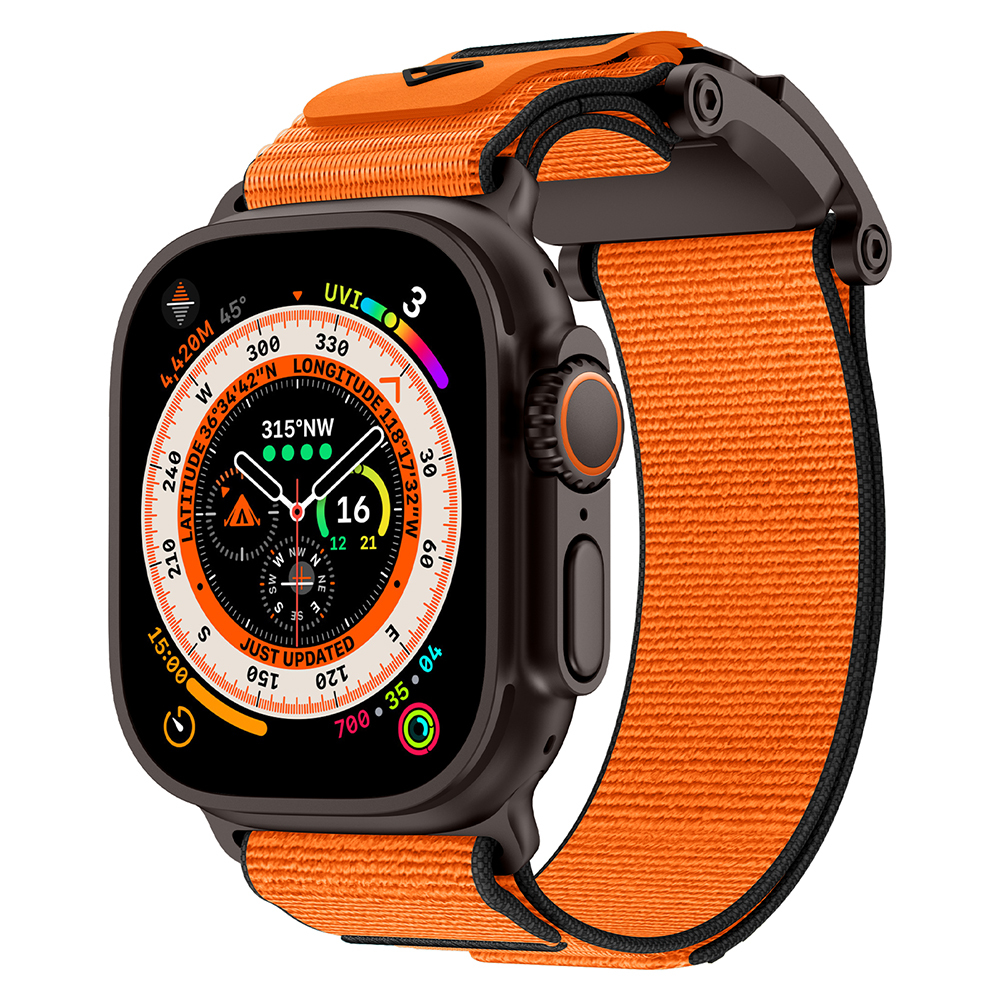 Watch 42mm Zore KRD-154 Naylon Kumaş Hasır Örgülü Kordon-Siyah-turuncu