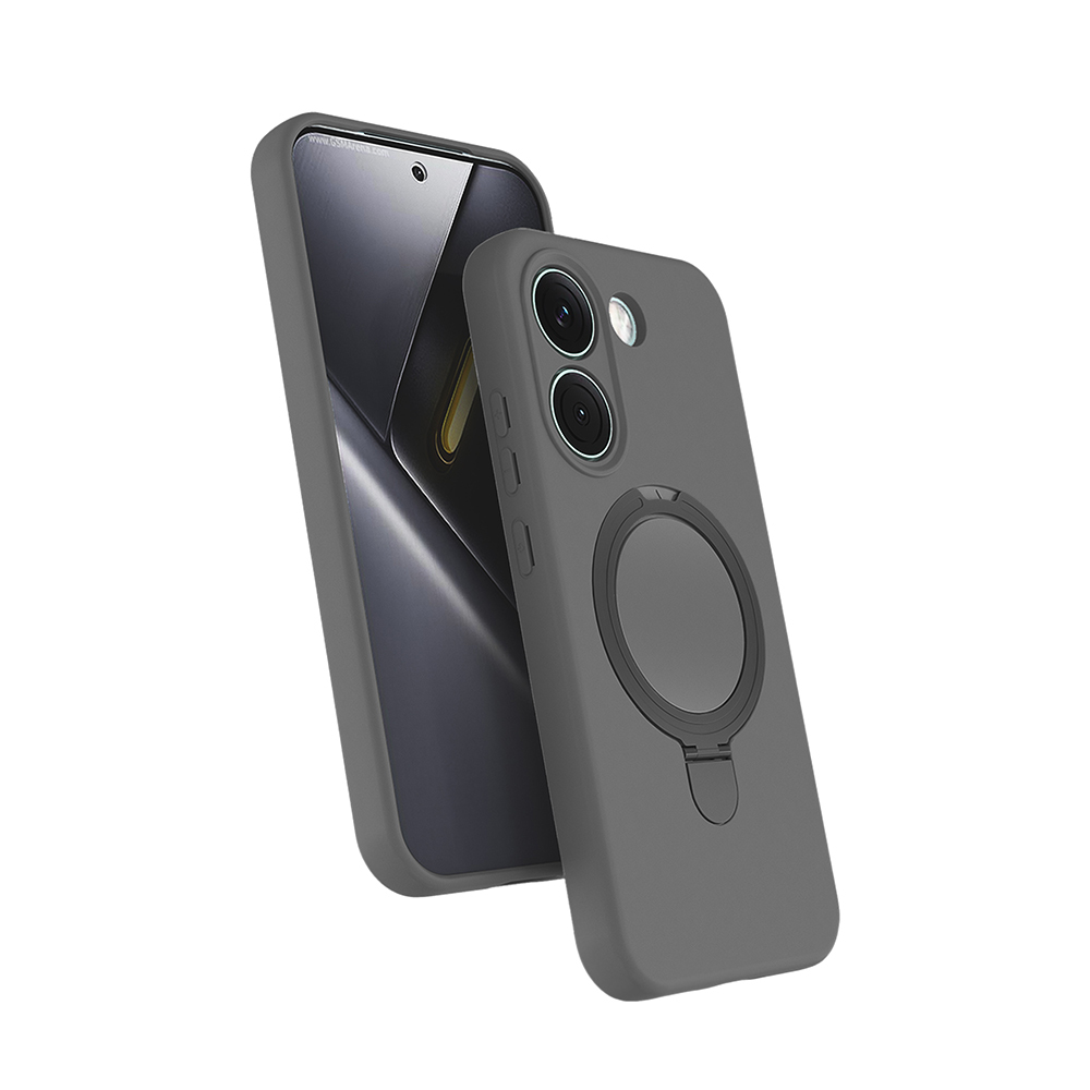 Xiaomi Uyumlu Poco X8 Pro Kılıf M-safe Şarj Özellikli Standlı Zore Samara Kapak-Titanyum-gri