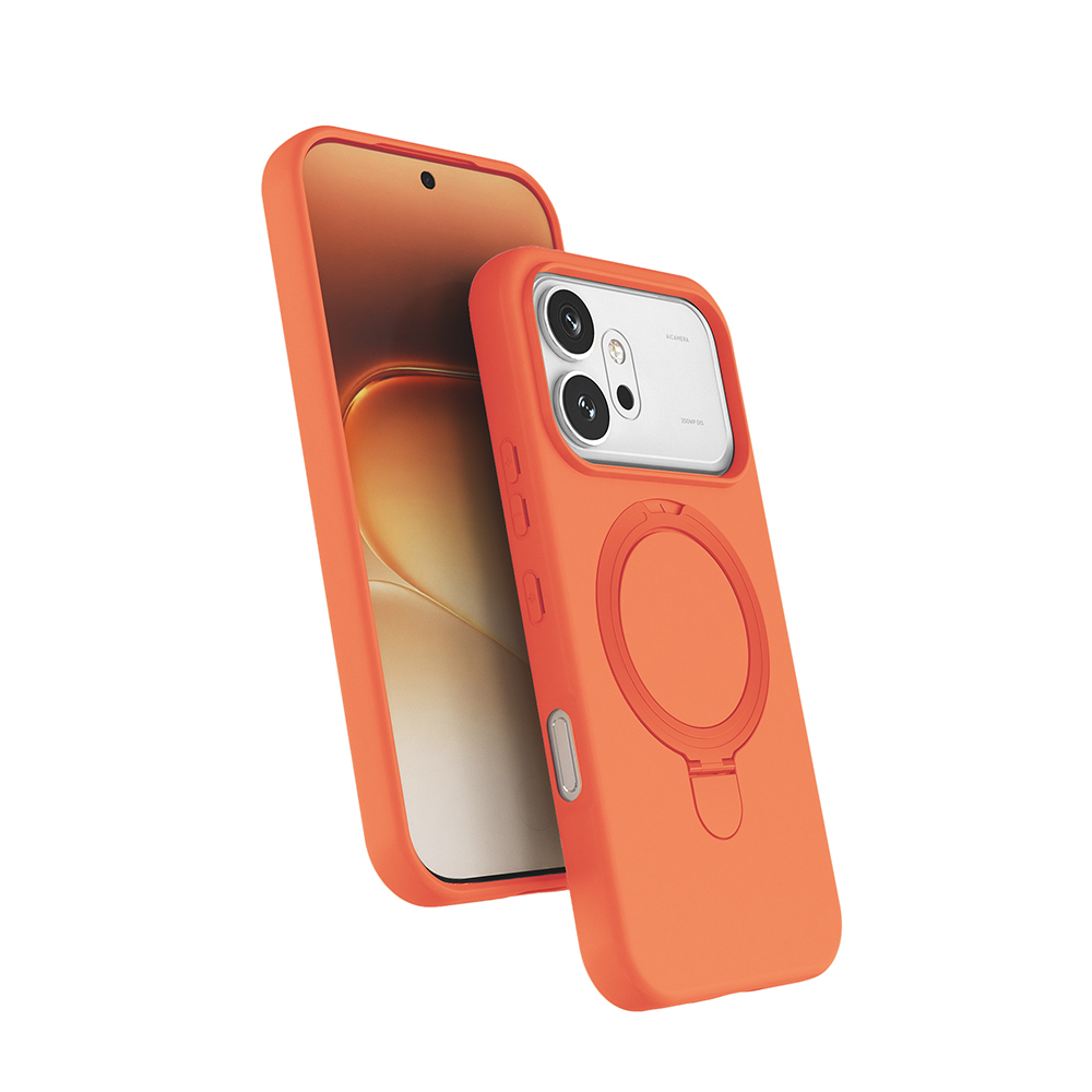 Honor 600 5G Kılıf M-safe Şarj Özellikli Standlı Zore Samara Kapak-Turuncu