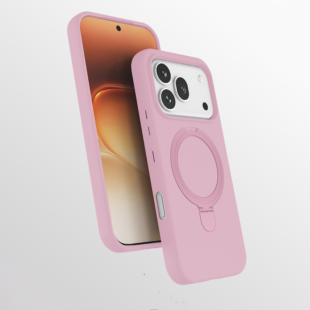 Honor 600 Pro 5G Kılıf M-safe Şarj Özellikli Standlı Zore Samara Kapak-Pembe