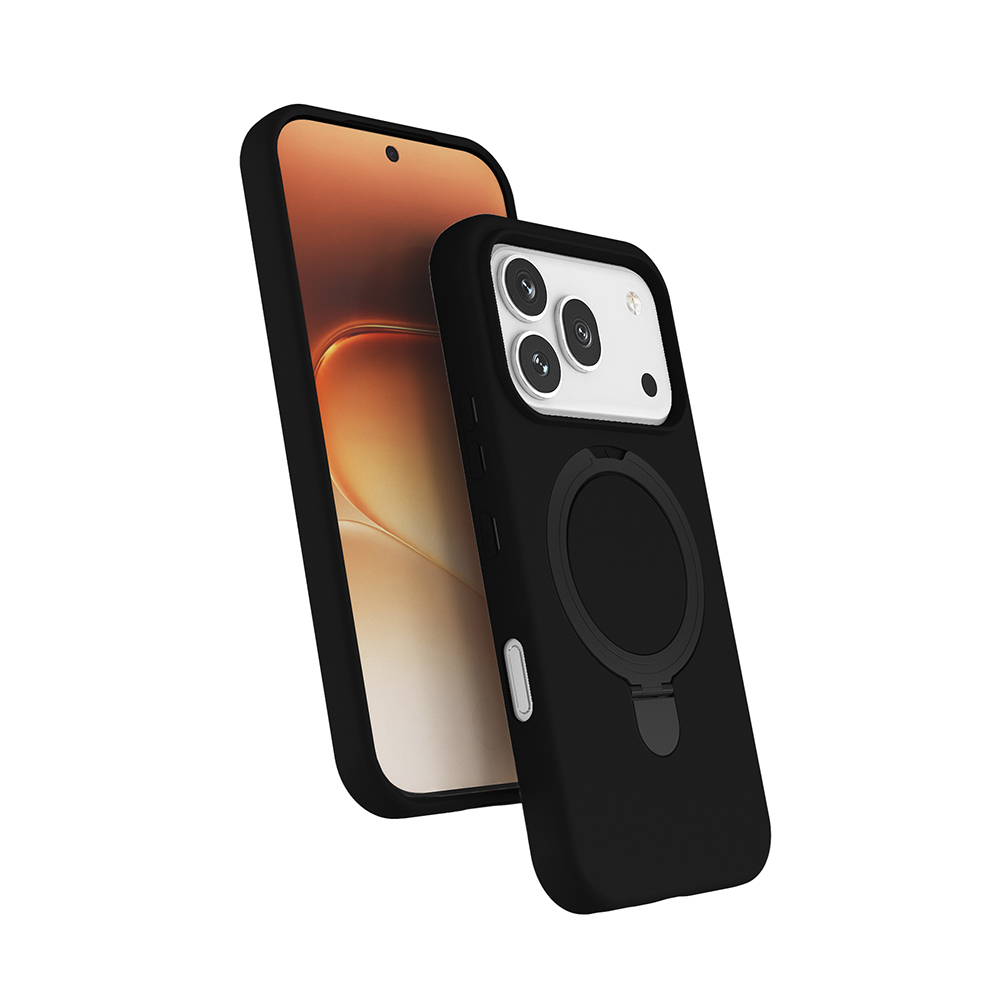 Honor 600 Pro 5G Kılıf M-safe Şarj Özellikli Standlı Zore Samara Kapak-Siyah