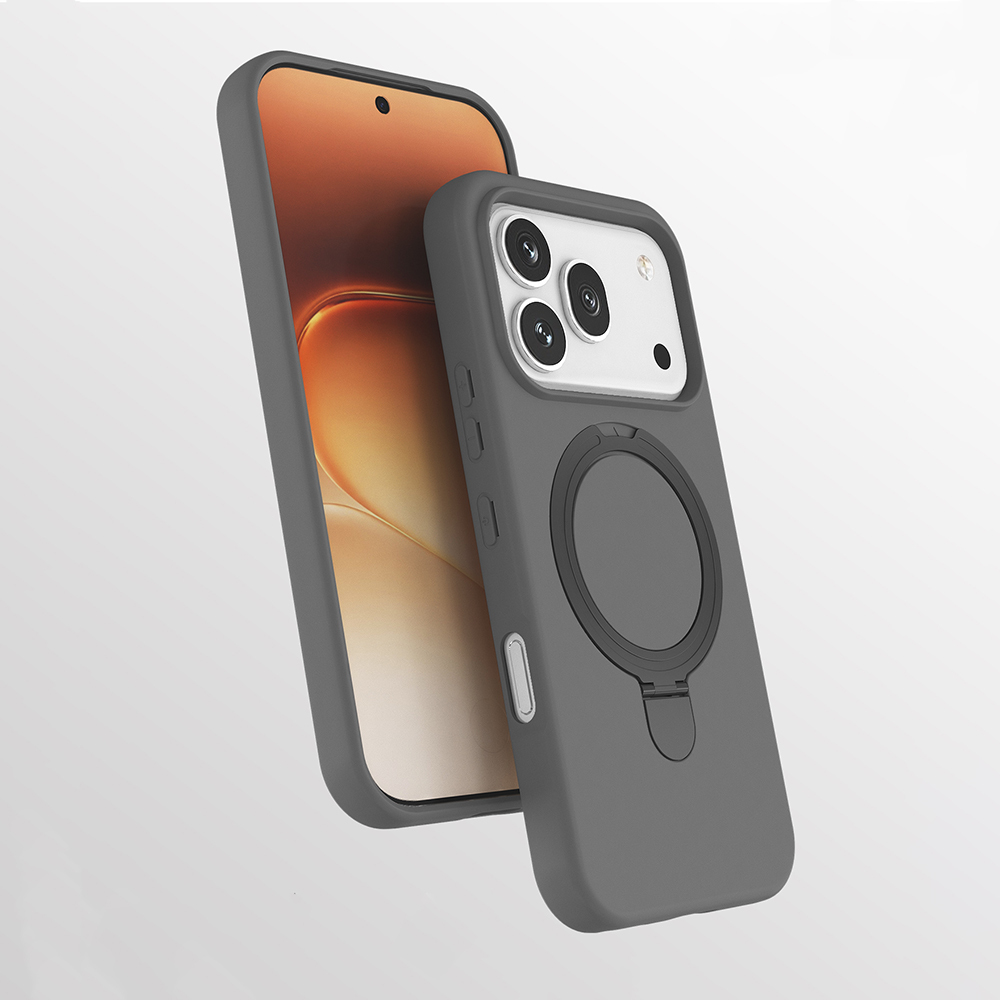 Honor 600 Pro 5G Kılıf M-safe Şarj Özellikli Standlı Zore Samara Kapak-Titanyum-gri