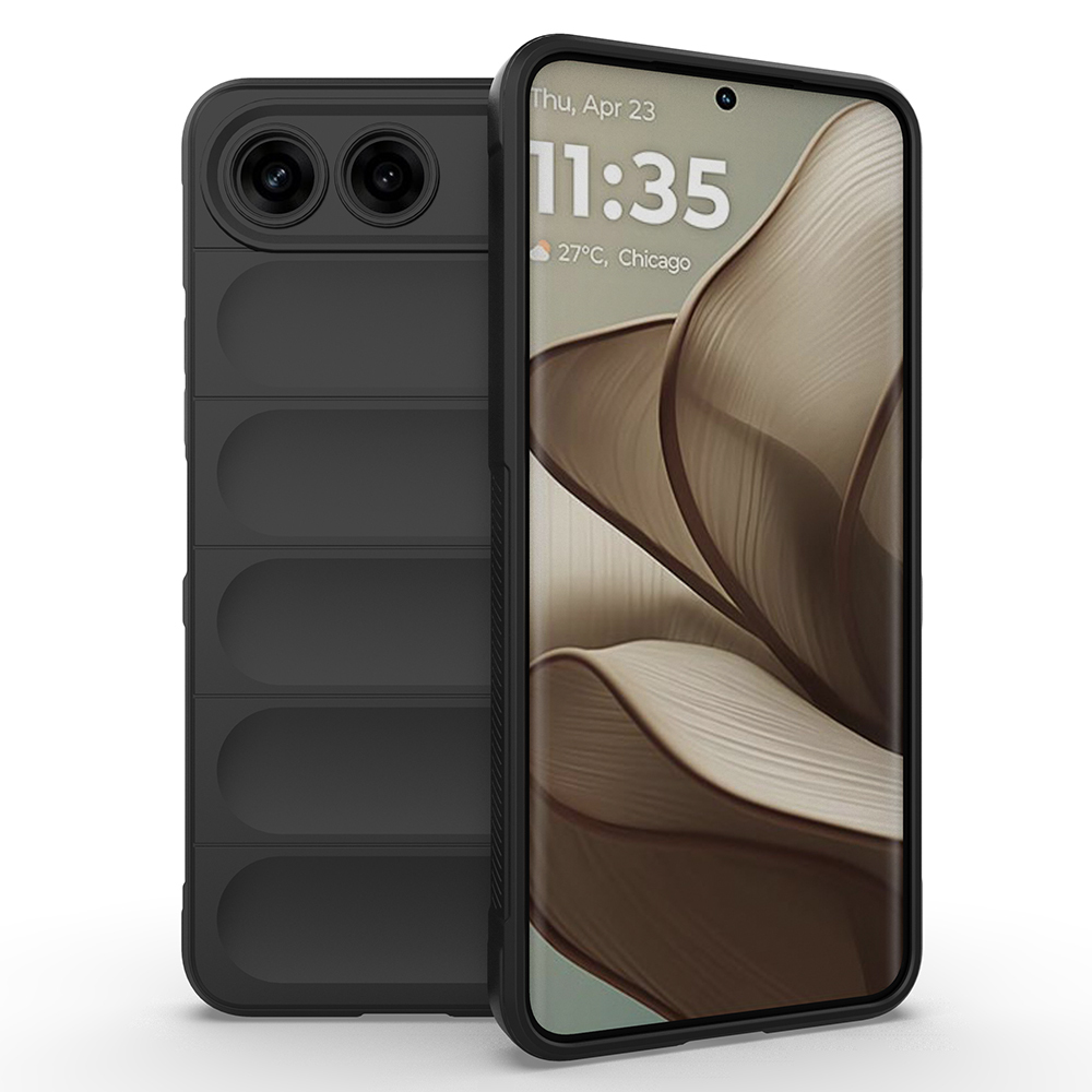 Tecno Spark 40 5G Kılıf Esnek TPU Oyuklu Arka Yüzey Tasarımlı Zore Etnik Silikon Kapak-Siyah