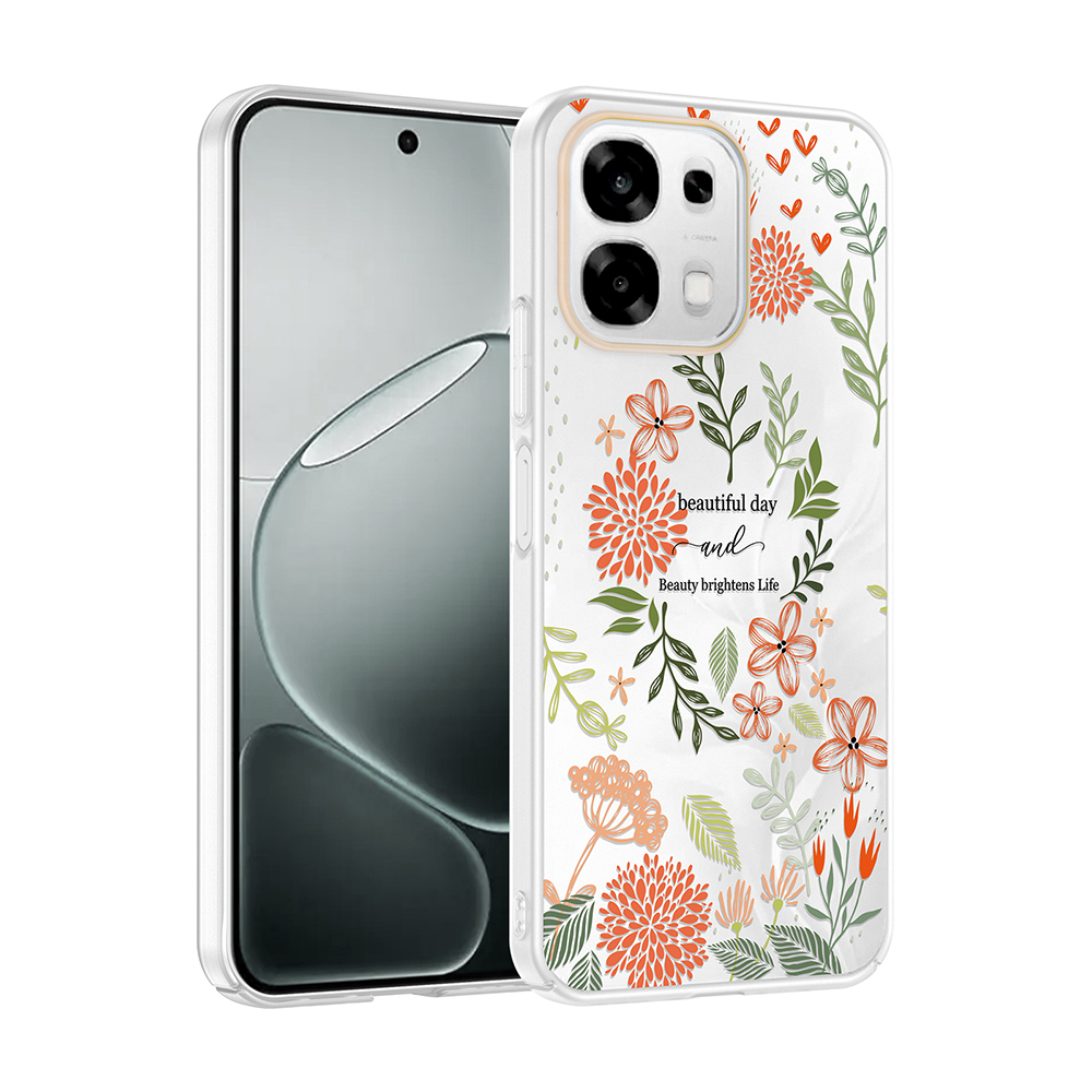 Oppo A6 Pro Kılıf Kamera Korumalı Desenli Zore Klip Kapak-Beautiful