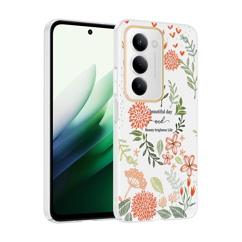 Xiaomi Uyumlu Redmi 15 Kılıf Kamera Korumalı Desenli Zore Klip Kapak-Beautiful