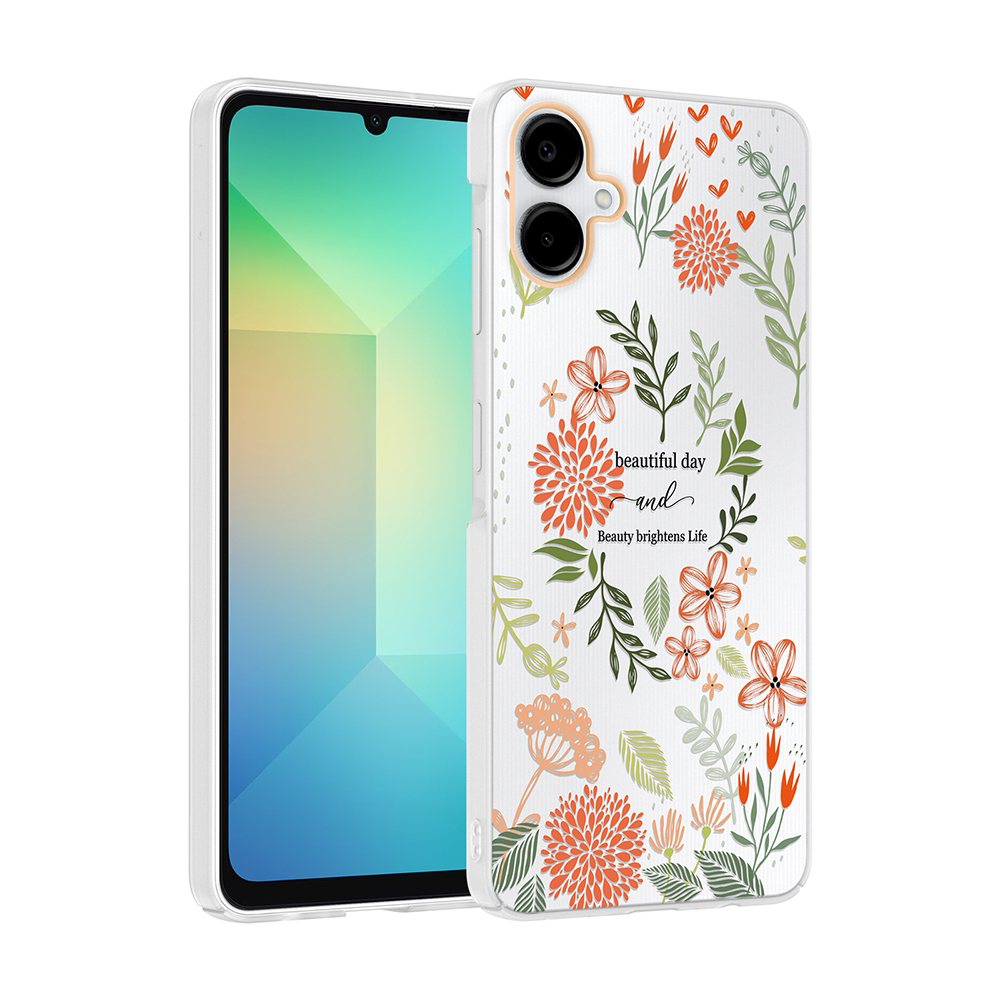 Galaxy Uyumlu A06 Kılıf Kamera Korumalı Desenli Zore Klip Kapak-Beautiful
