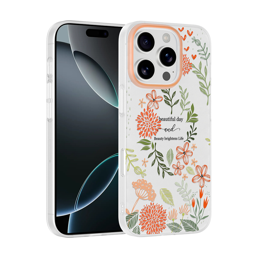 iPhone Uyumlu 16 Pro Kılıf Kamera Korumalı Desenli Zore Klip Kapak-Beautiful