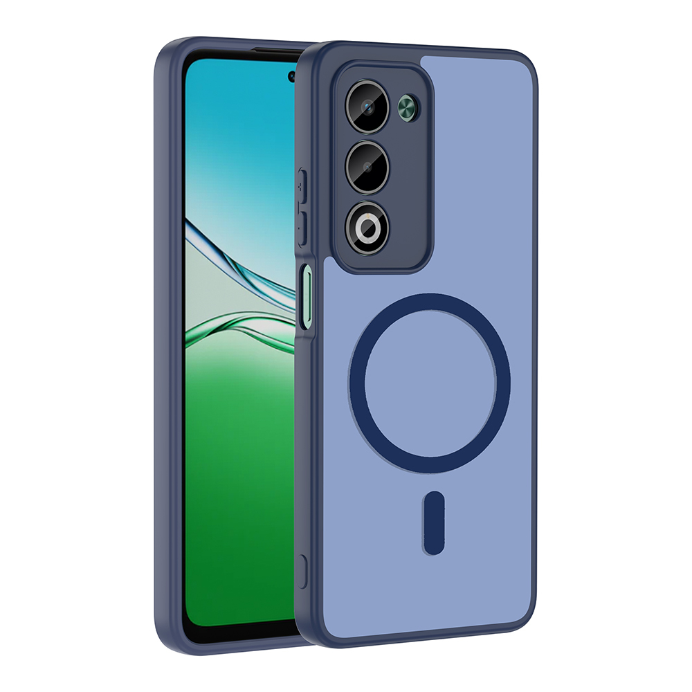 Oppo A5 Kılıf M-safe Şarj Özellikli Zore Babet Kapak-Lacivert