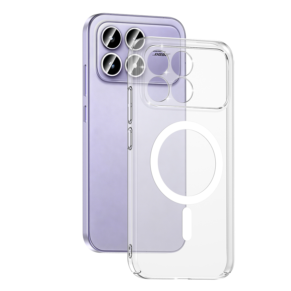 Xiaomi Uyumlu Poco F8 Pro Kamera Korumalı M-Safe Şarj Özellikli Şeffaf Zore London Sert PC Kapak
