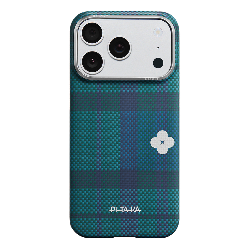 iPhone Uyumlu 17 Pro Max Kılıf M-safe Şarj Özellikli Aramid Karbon Fiber Pitaka Flora in Grid Serisi Kapak