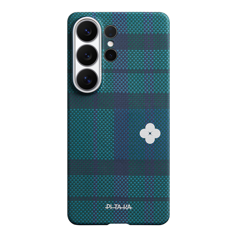 Galaxy Uyumlu S26 Ultra Kılıf M-safe Şarj Özellikli Aramid Karbon Fiber Pitaka Flora in Grid Serisi Kapak