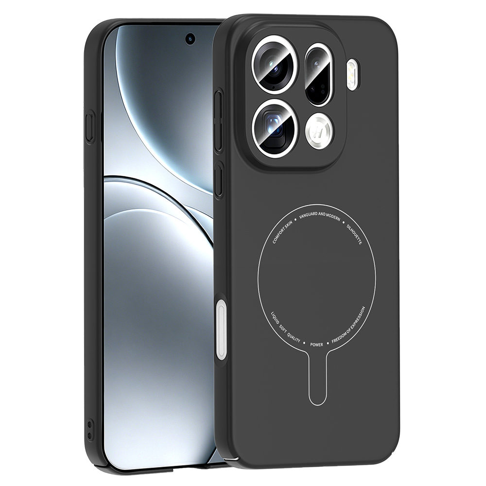 Oppo Find X9 Pro Kılıf M-Safe Şarj Özellikli Kamera Korumalı Zore Elio Sert PC Kapak-Siyah