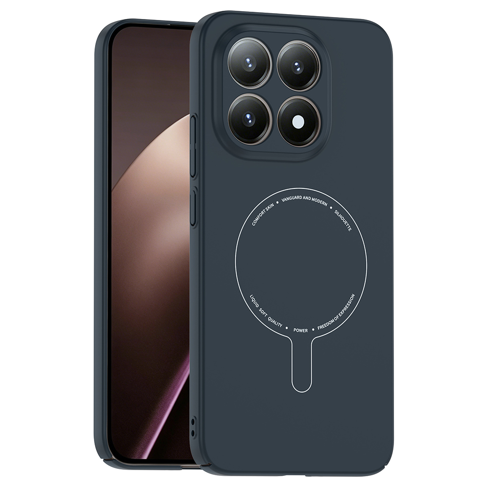 Xiaomi Uyumlu 15T Kılıf M-Safe Şarj Özellikli Kamera Korumalı Zore Elio Sert PC Kapak-Lacivert