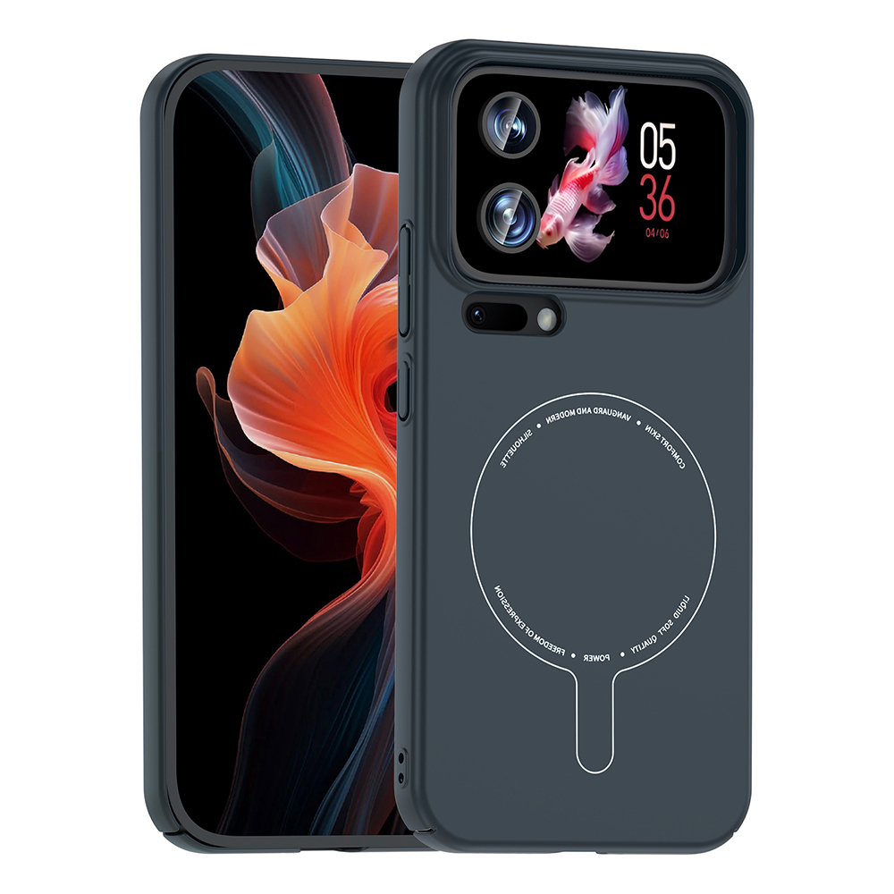 Xiaomi Uyumlu 17 Pro Max Kılıf M-Safe Şarj Özellikli Kamera Korumalı Zore Elio Sert PC Kapak-Lacivert