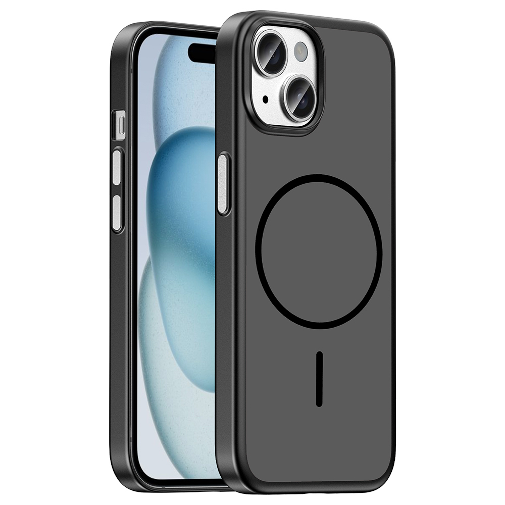 iPhone Uyumlu 15 Kılıf M-Safe Şarj Özellikli Zore Lora PC Kapak