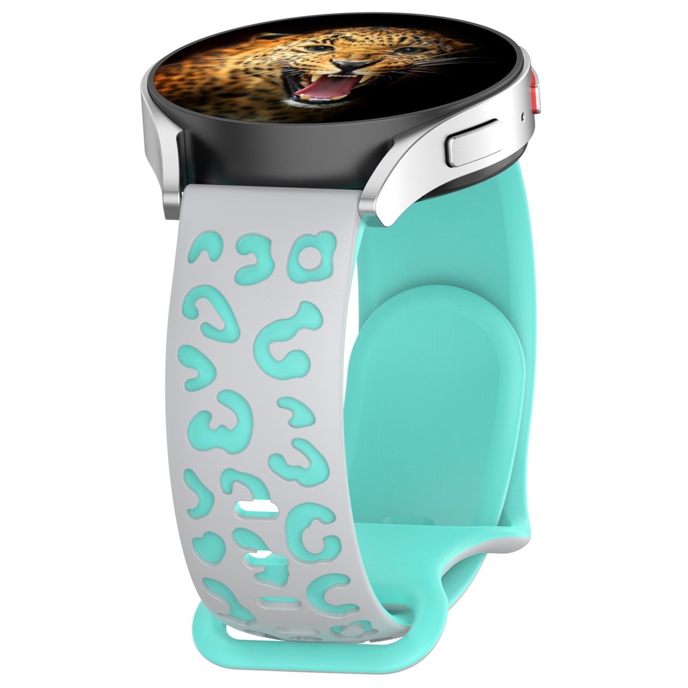Galaxy Uyumlu Watch Active 2 40mm Zore KRD-140 20mm Silikon Kordon Strap Kayış-Gri-yeşil