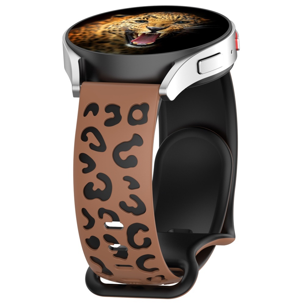 Galaxy Uyumlu Watch Active 2 40mm Zore KRD-140 20mm Silikon Kordon Strap Kayış-Kahverengi-siyah