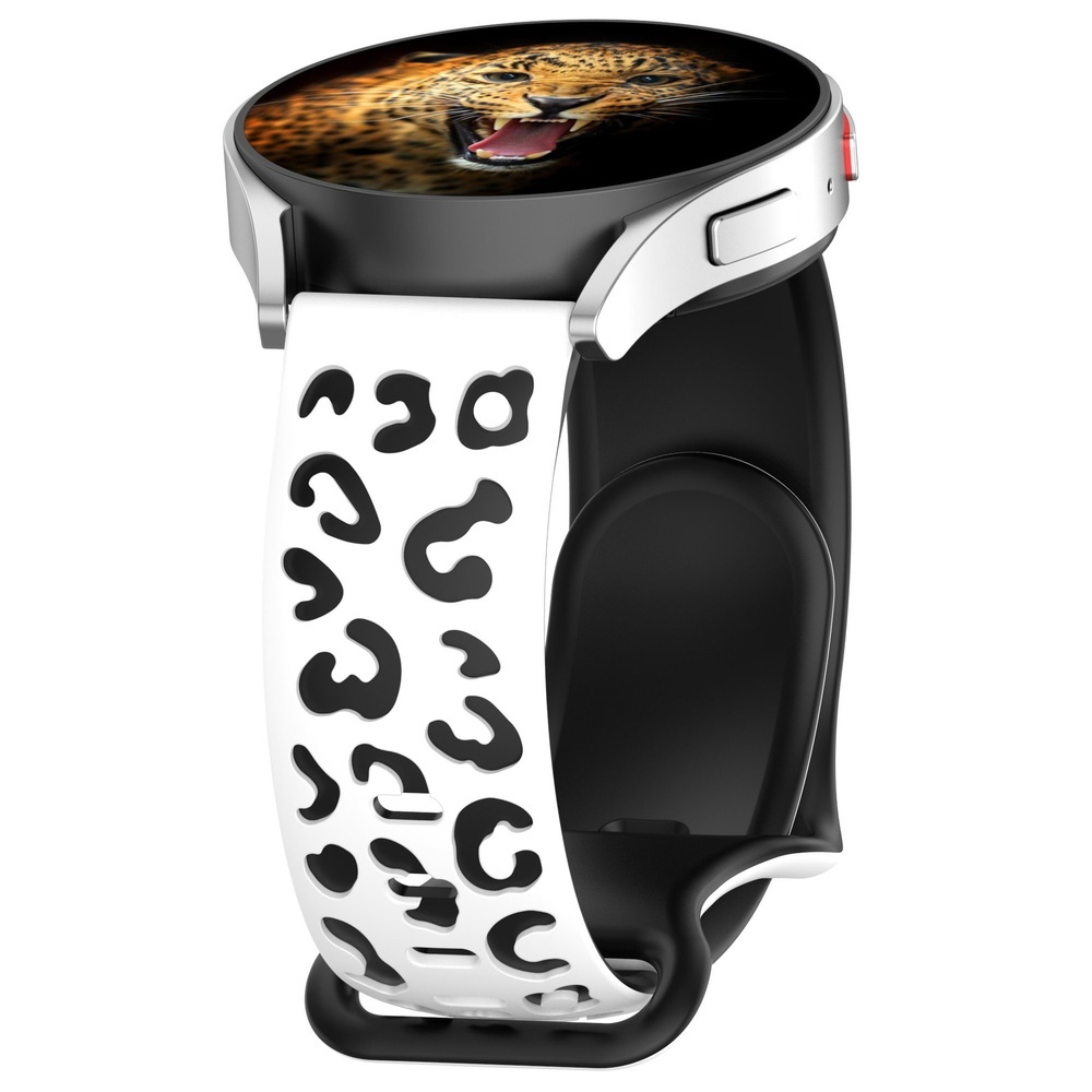 Galaxy Uyumlu Watch Active 2 44mm Zore KRD-140 20mm Silikon Kordon Strap Kayış-Beyaz-siyah