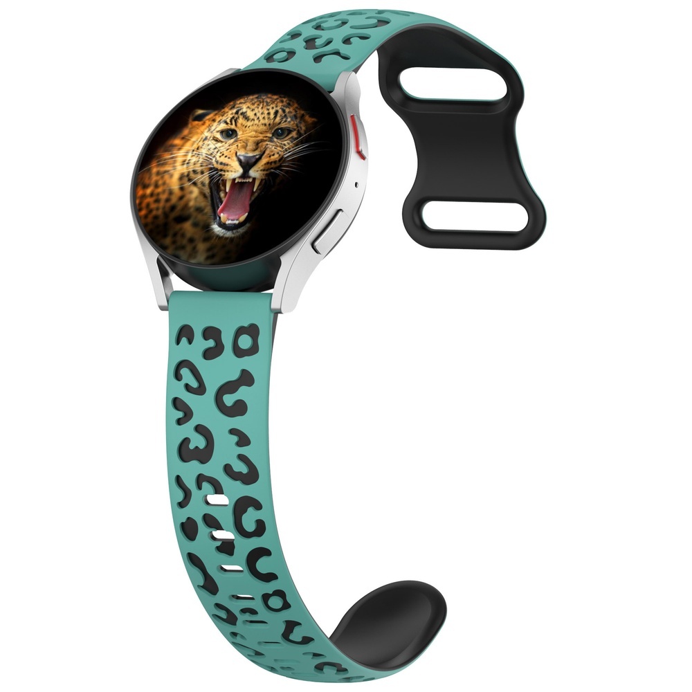 Galaxy Uyumlu Watch Active 2 44mm Zore KRD-140 20mm Silikon Kordon Strap Kayış-Yeşil-siyah